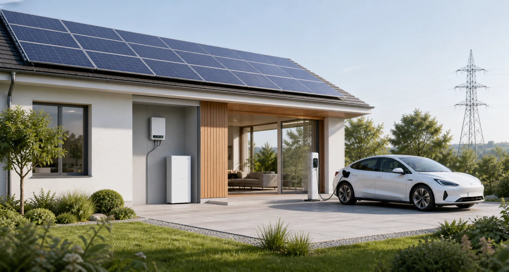 Domáca fotovoltika, menič, batéria, wallbox a elektromobil prepojené inteligentným riadením